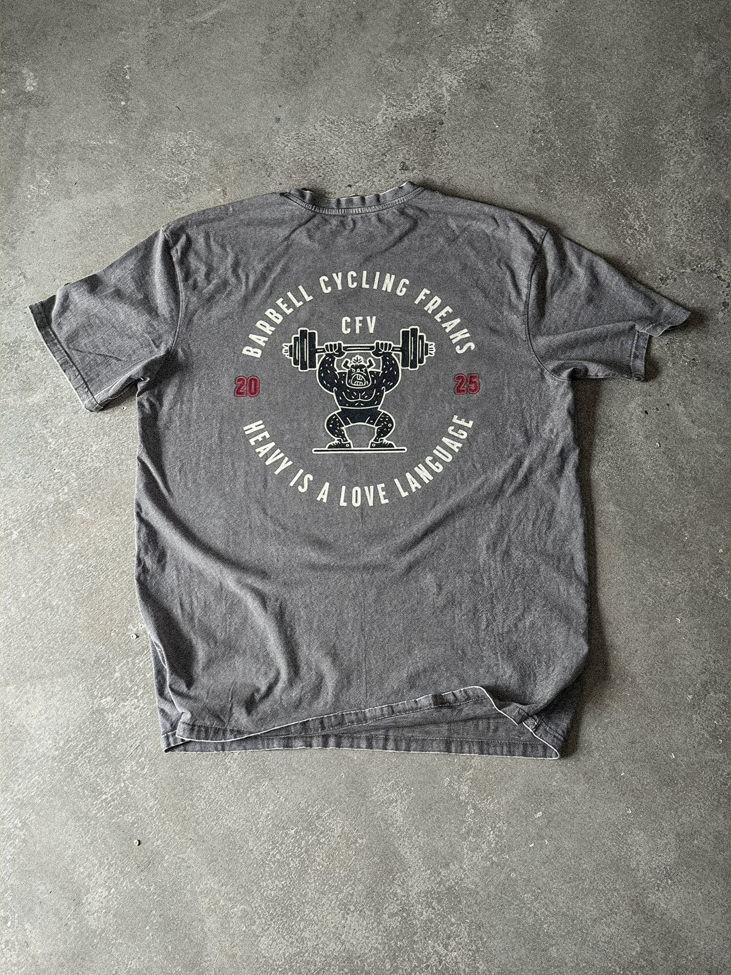 BARBELL CYCLING Tee Vintage Grey