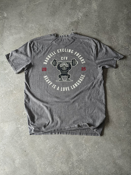 BARBELL CYCLING Tee Vintage Grey